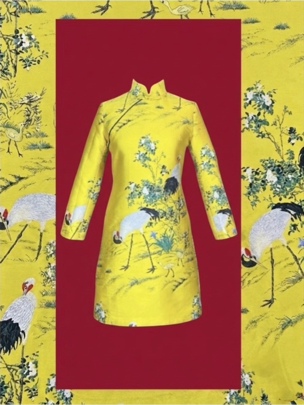 Retro Mod Eclectic Grandpa Cottagecore Whimsigoth Maximalist Cheongsam Dress M